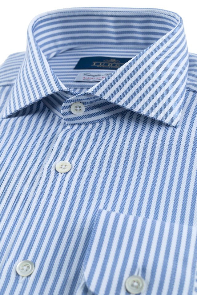 Camasa Nicole Alb/Albastru din Bumbac