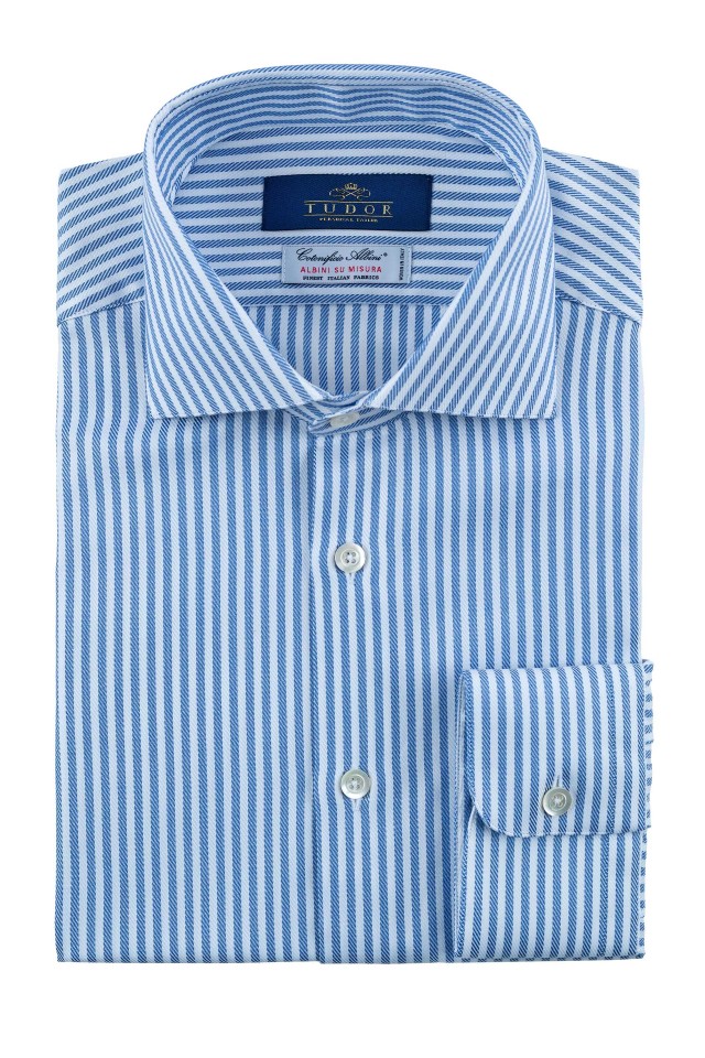 Camasa Nicole Alb/Albastru din Bumbac