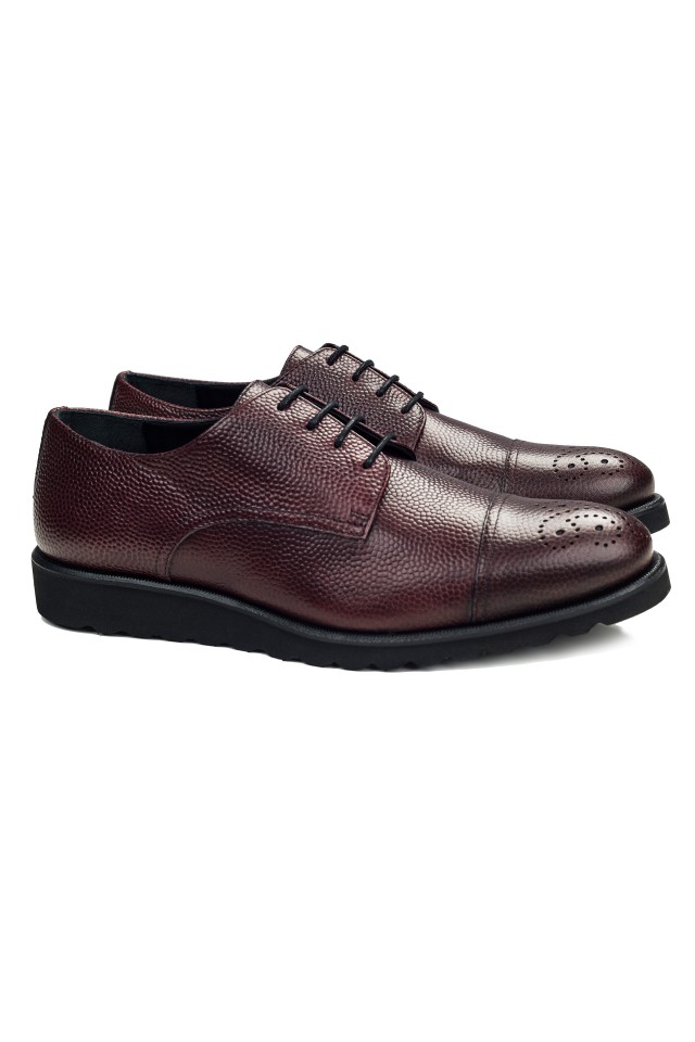 Pantofi Derby Pebble Burgundy