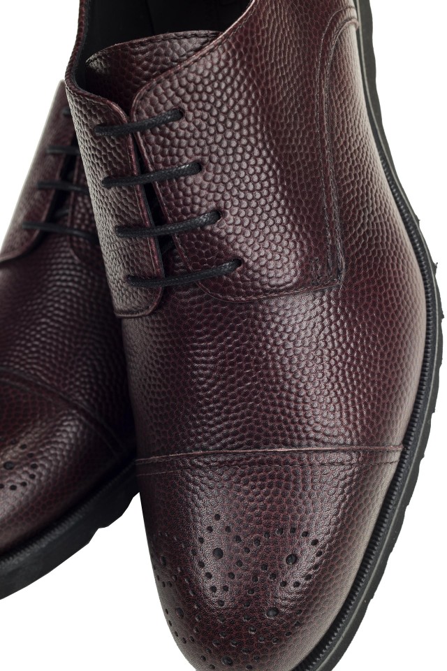 Pantofi Derby Pebble Burgundy