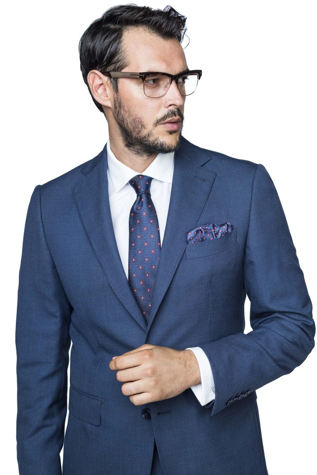 Costum Moss Albastru din Lana