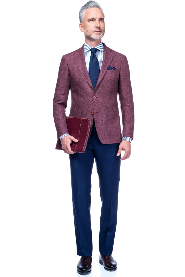 Costum Samothrace Mov din Lana, Matase, In