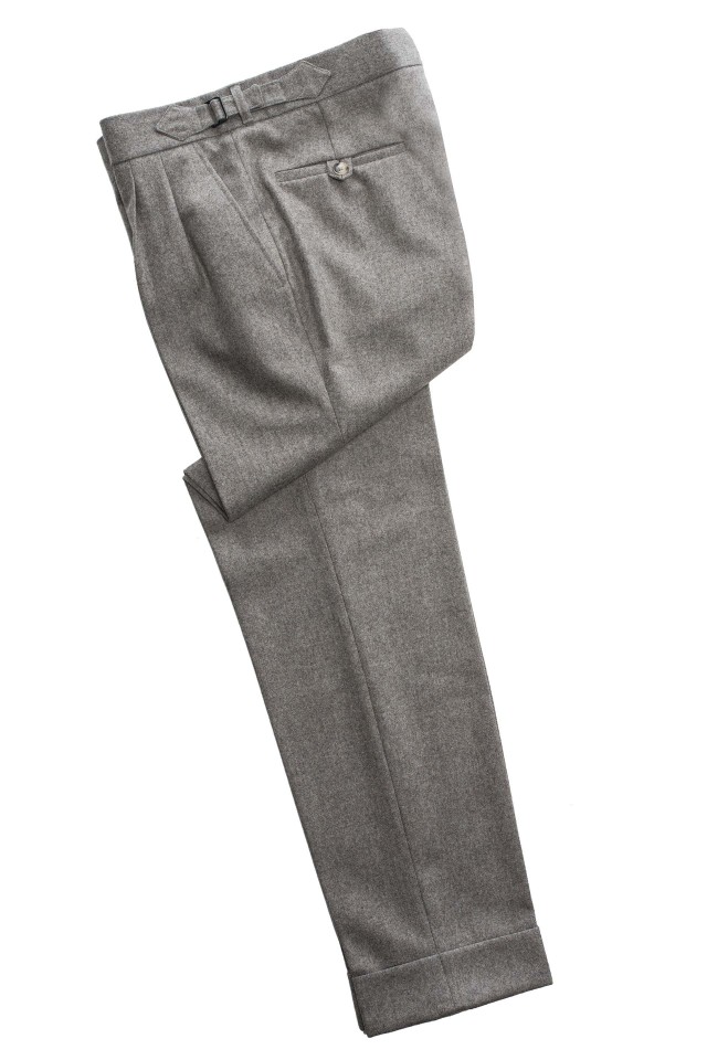 Pantaloni smart casual flannel Sand din Lana