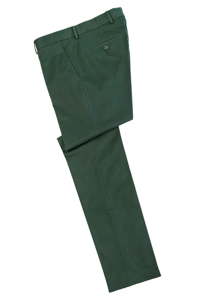 Pantaloni chino Gale Verde din Bumbac