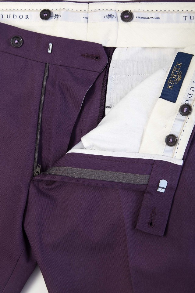 Pantaloni chino Conrad Mov din Bumbac