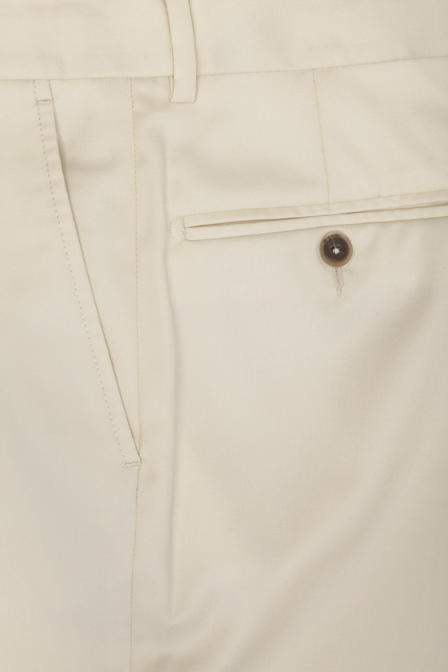 Pantaloni evans Crem din Lana