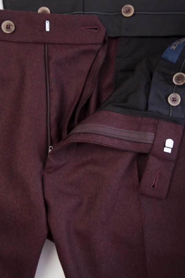 Pantalon Flannel Harper Grena din Lana