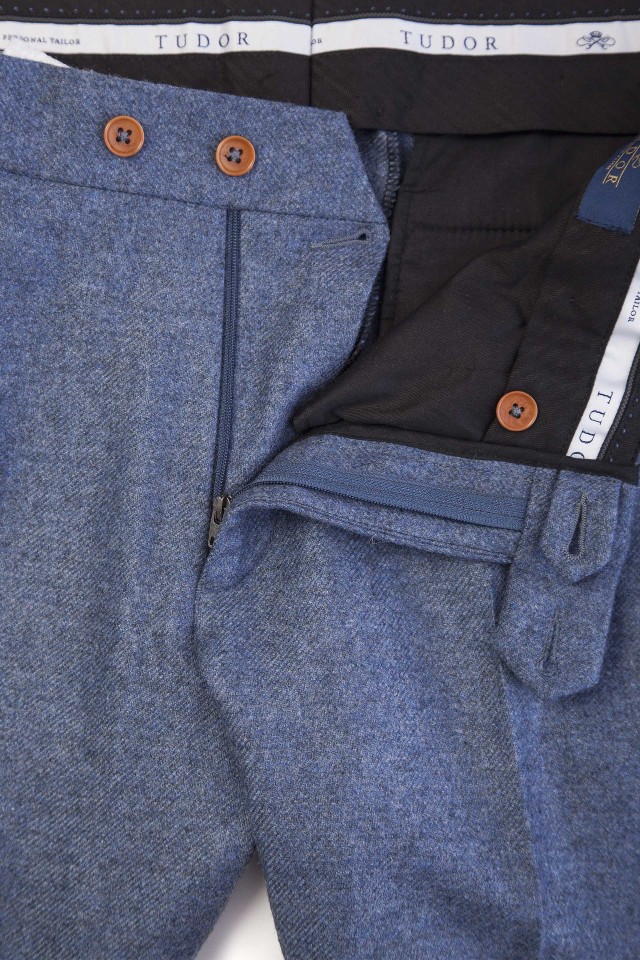Pantaloni Flannel Carver Bleu din Lana