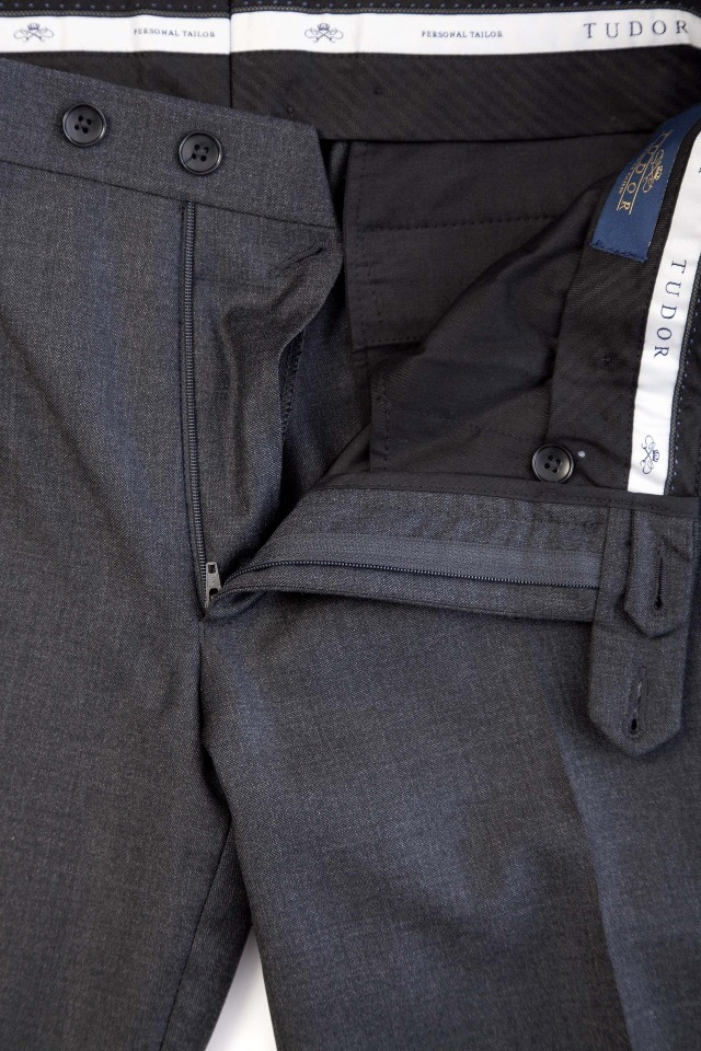 Pantalon Garrett Gri din Lana