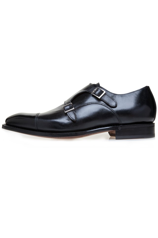 Pantofi Double Monk Black