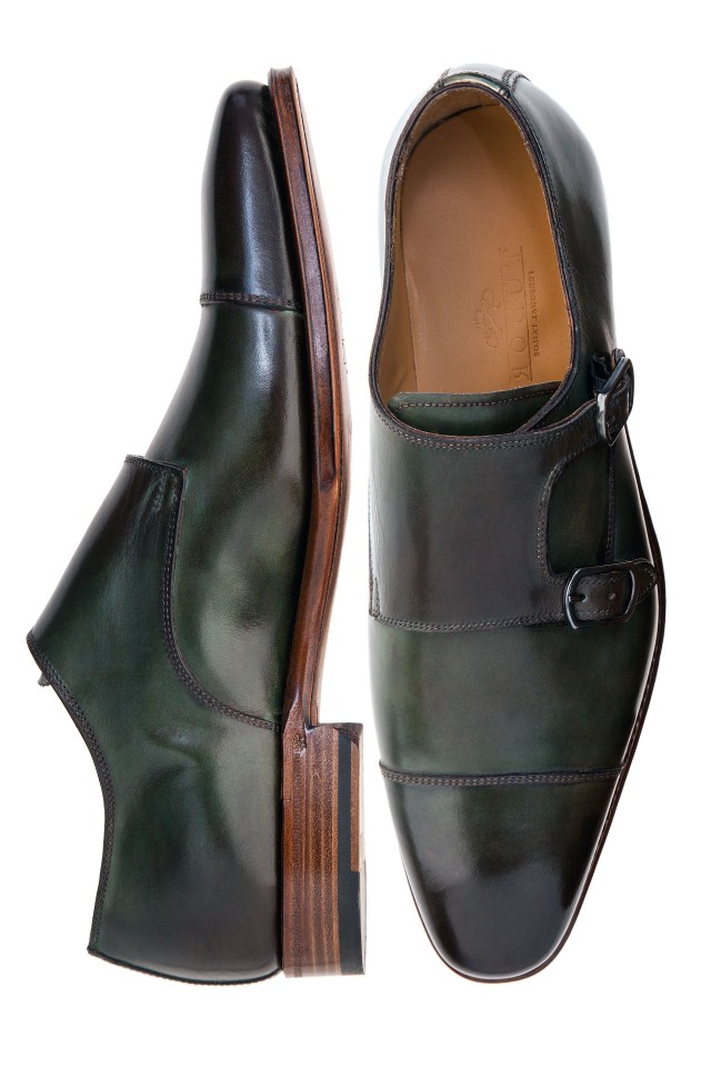 Pantofi Double Monk Oliver Green