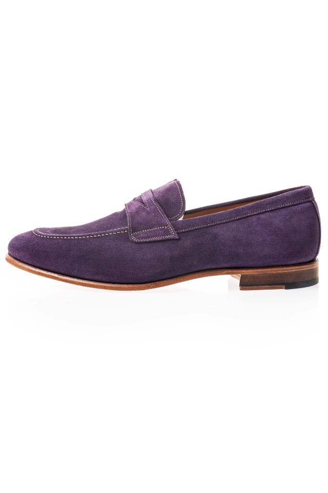 Pantofi loafers prugna suede