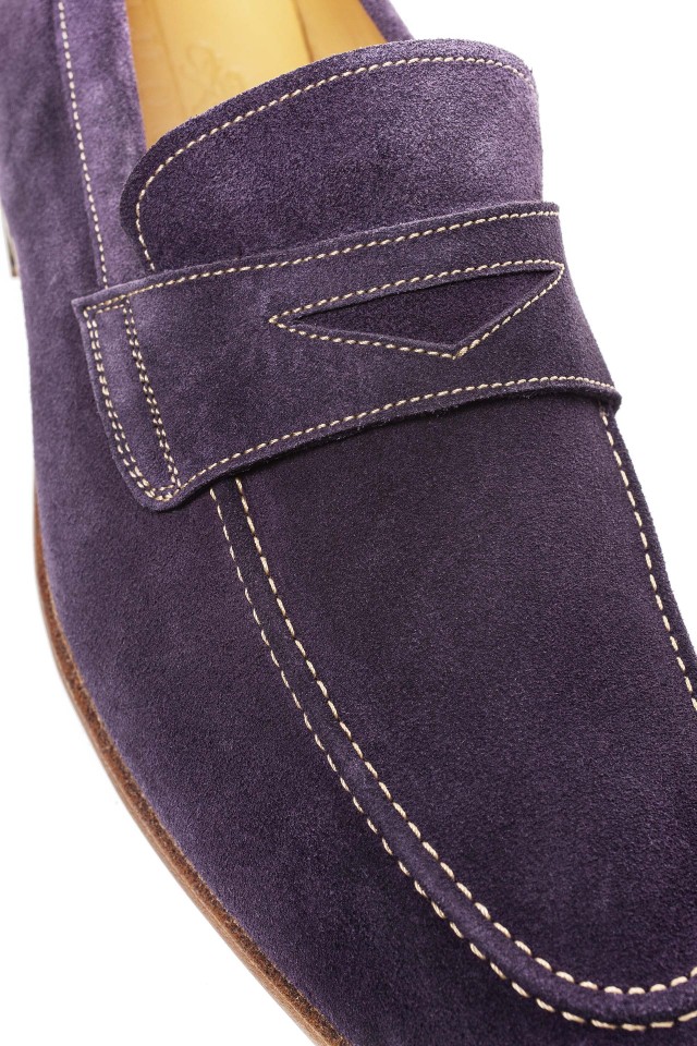 Pantofi loafers prugna suede