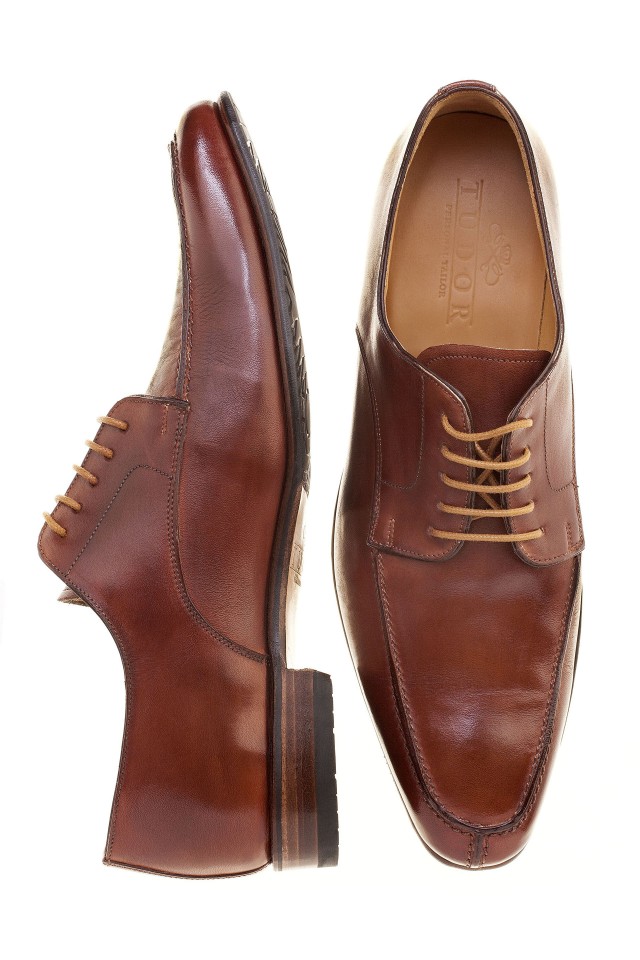Pantofi  derby cognac antique 