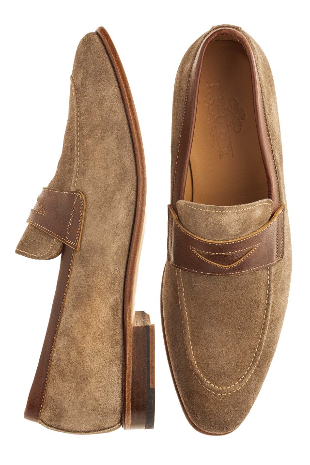 Pantofi suede beige loafers