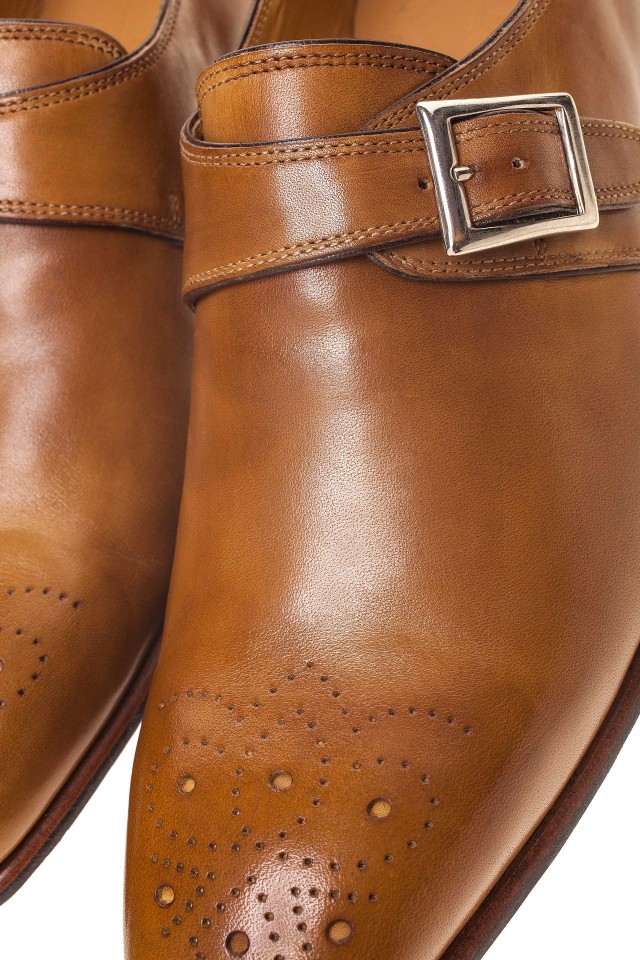 Pantofi single monk strap brown