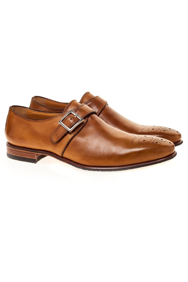 Pantofi single monk strap brown