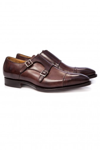 Pantofi Double Monk Brown