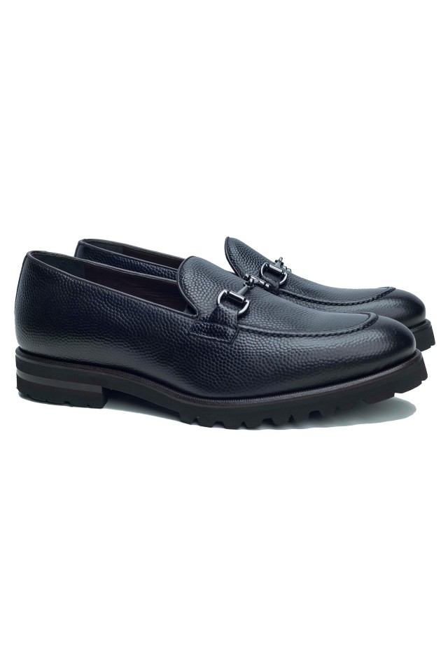Black leather Loafer