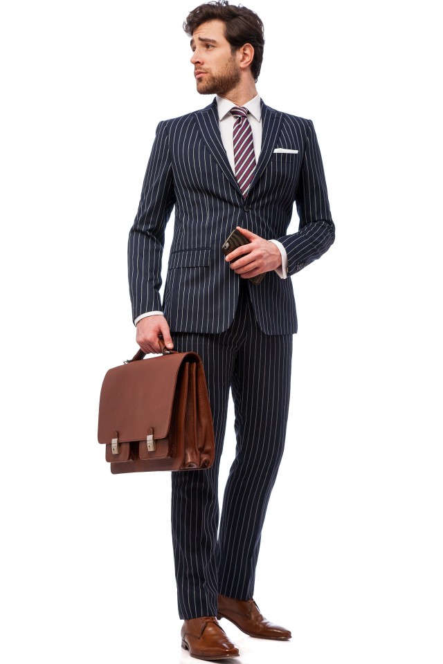 Costum Alanis Navy Stripe