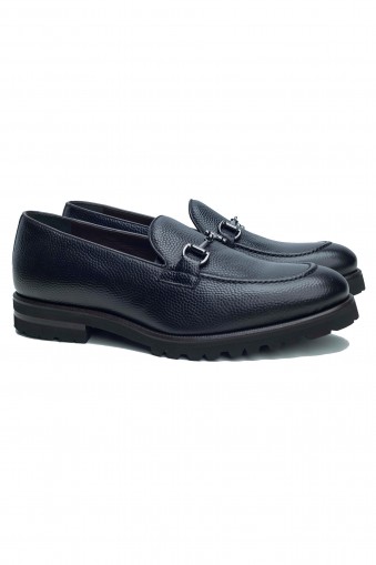 Black leather Loafer