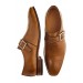 Brown single monk strap shoes